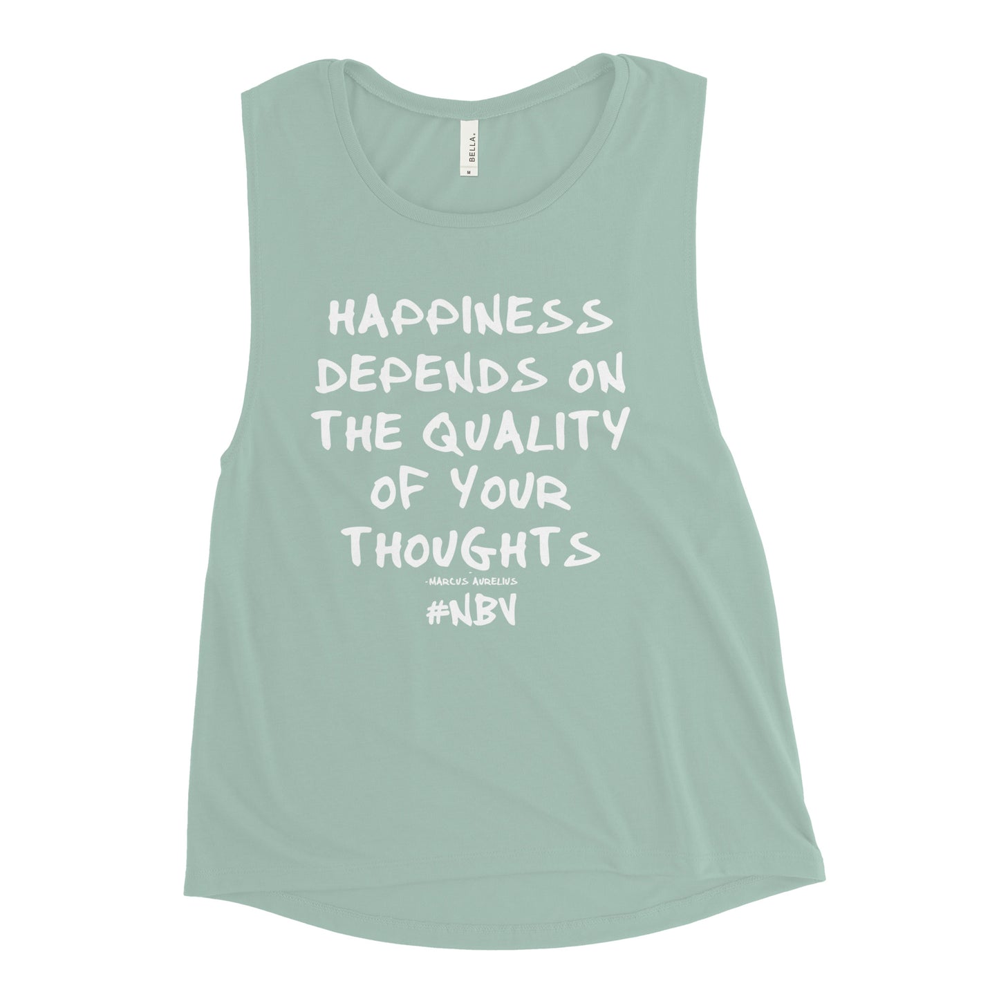 NBV Words Happiness Depends Ladies Muscle Tank