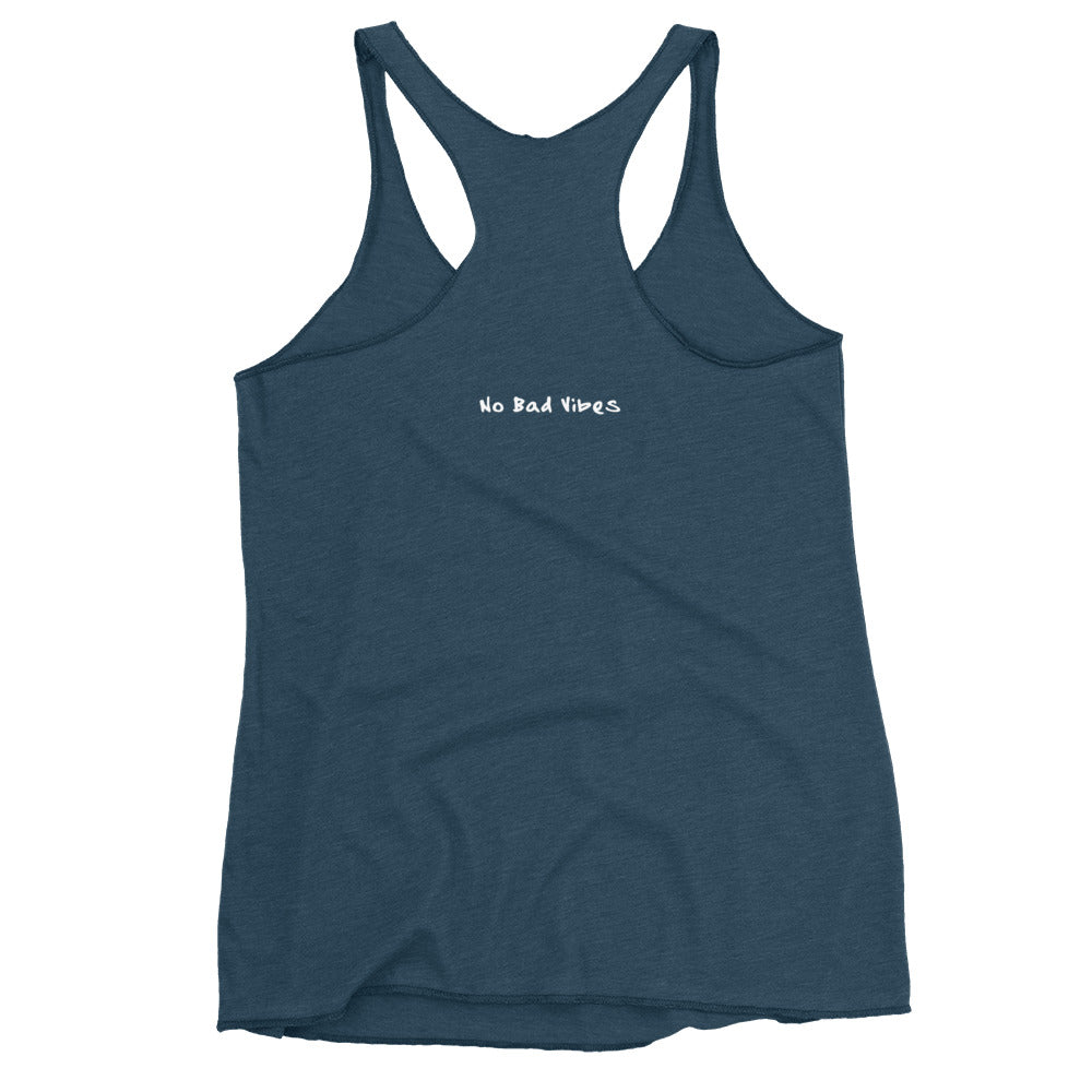NBV Words Happiness Depends Ladies Racerback Tank