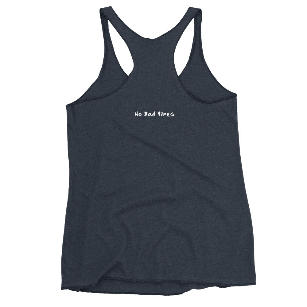 NBV Words Happiness Depends Ladies Racerback Tank