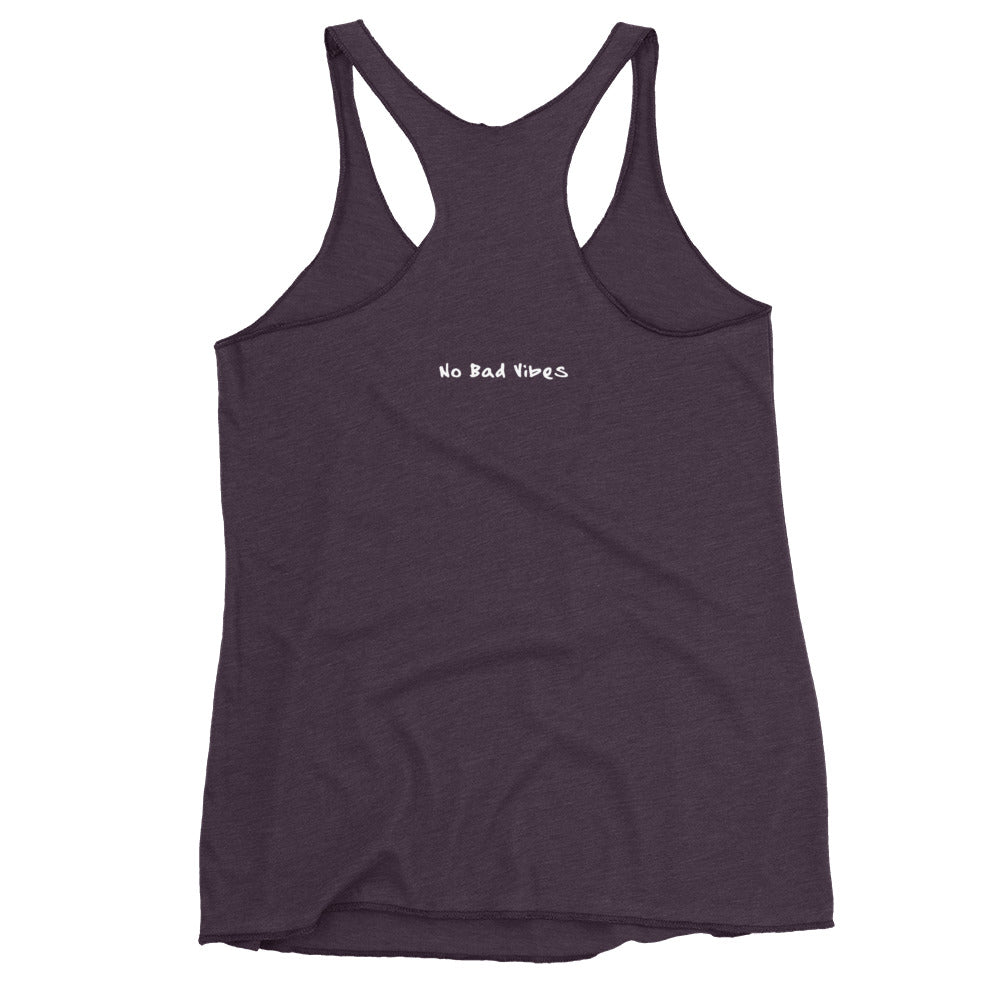 NBV Words Happiness Depends Ladies Racerback Tank