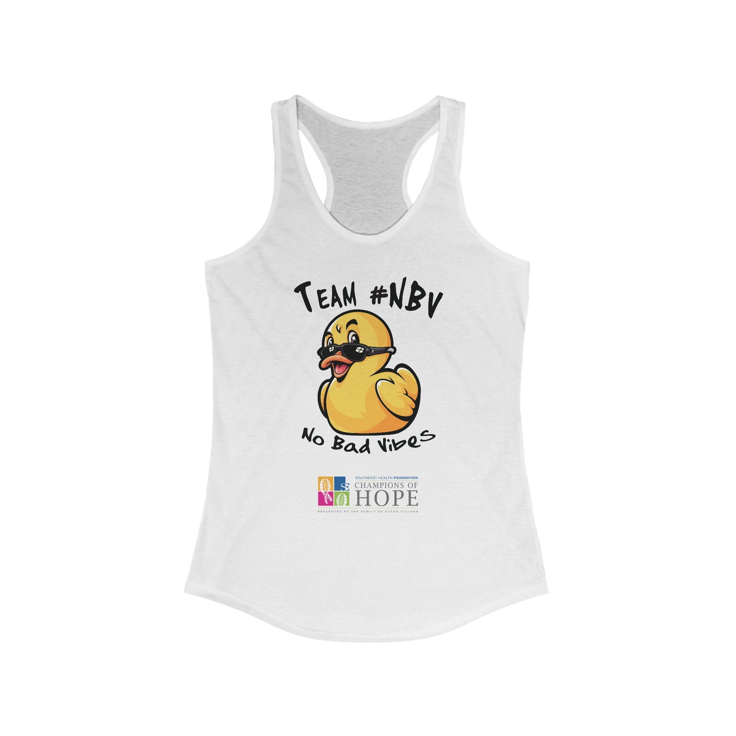 Team #NBV Women’s Racerback Tank – Champions of Hope 5K, 10K & Molly’s Mile - No Bad Vibes Edition