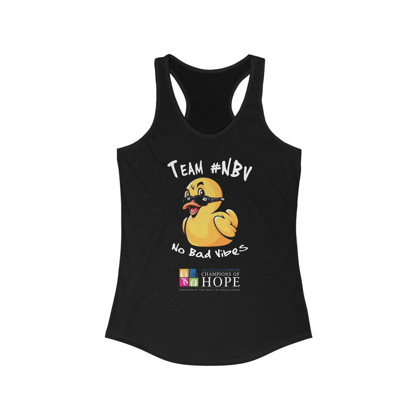 Team #NBV Women’s Racerback Tank – Champions of Hope 5K, 10K & Molly’s Mile - No Bad Vibes Edition