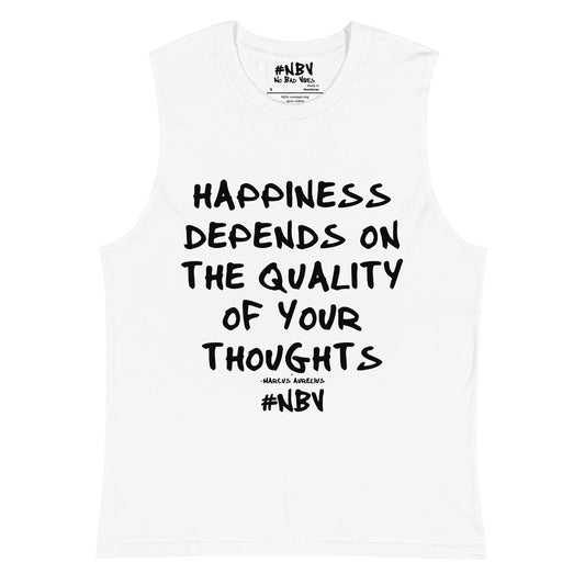 NBV Words Happiness Depends Unisex Muscle Shirt